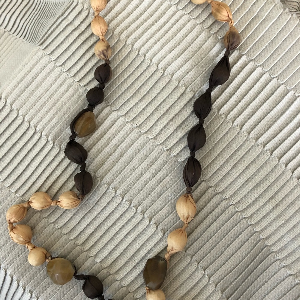 Banana Republic Fabric Covered Beaded Necklace